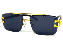 Men's Classy Elegant Luxury Retro Hip Hop Style SUNGLASSES Gold & Dark Wood Frame E0932
