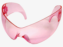 Oversized Space Futuristic Robotic Cyclops Shield Costume Party SUNGLASSES Huge Pink Lens 2170