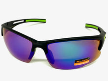 Sporty Wrap Around Cycling Fishing Biker SUNGLASSES Sleek Black Frame - Green Lens 2754