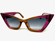 Oversized Vintage Retro Cat Eye Style SUNGLASSES Large Thick Purple Frame 1206