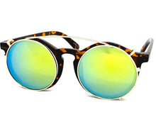 Classic Vintage Retro Style Clip On SUNGLASSES Round Tortoise Frame 6442