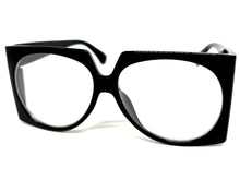 Oversized Vintage Retro Style Clear Lens EYEGLASSES Large Square Black Frame 5693
