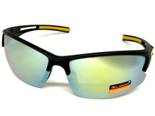 Sporty Wrap Around Cycling Fishing Biker SUNGLASSES Sleek Black Frame - Gold Lens 2754