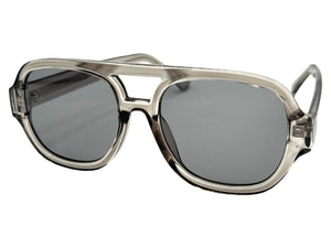 Classic Vintage Retro Style SUNGLASSES Large Thick Gray Acetate Frame C005