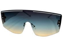 Oversized Futuristic Modern Retro Shield Style SUNGLASSES Large Flat Teal Lens 10858