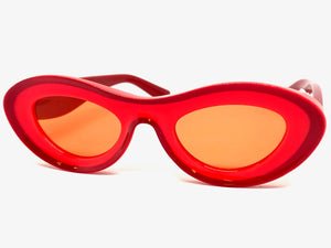 Contemporary Modern Retro Raver Party SUNGLASSES Funky Red Frame 2123