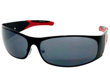 Classic Contemporary Modern Wrap Style SUNGLASSES Sleek Black & Red Frame 3727