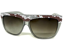 Oversized Classic Vintage Retro Style SUNGLASSES Large Gray Snakeskin Frame 1201