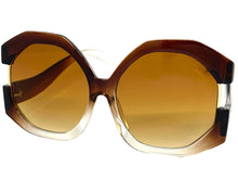 Oversized Vintage Retro Style SUNGLASSES X-Large Huge Brown Frame 80848