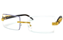 Classy Elegant Luxury Modern Designer Style Clear Lens EYEGLASSES Gold Rimless Frame 5302