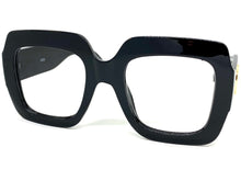 Oversized Vintage Retro Style Large Black Lensless Eye Glasses- Frame Only NO Lens 5255