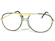 Classic TRUE Vintage Retro Aviator Style Clear Lens EYEGLASSES Gold Frame - Glass Lens M306