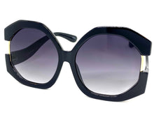 Oversized Vintage Retro Style SUNGLASSES X-Large Huge Black Frame 80848