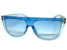 Classy Elegant Modern Rerto Shield Style SUNGLASSES Blue Frame 6515