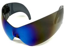 Oversized Space Futuristic Robotic Cyclops Shield Costume Party SUNGLASSES Huge Blue Lens 2170