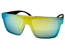 Classic Biker Motorcycle Riding Fishing Wrap Shield Style POLARIZED SUNGLASSES Black Frame - Gold Lens X0023