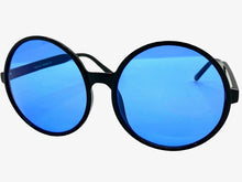 Oversized Classic Vintage Retro Style SUNGLASSES X-Large Round Black Frame 1734