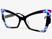 Oversized Vintage Retro Style Clear Lens EYEGLASSES Large Black Frame 97198