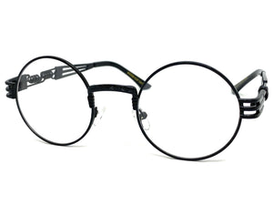 Classic Vintage Retro Style Clear Lens EYEGLASSES Round Black Frame 10700