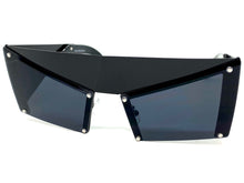 Modern Retro Futuristic Party Raver Style SUNGLASSES Unusual Black Frame 5275