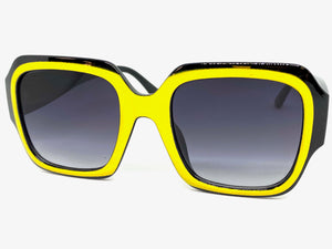 Oversized Exaggerated Retro Style SUNGLASSES Large Square Black & Yellow Frame 49130