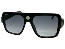 Classic Vintage Retro Luxury Hip Hop Rapper Style SUNGLASSES Large Black & Silver Frame 3078