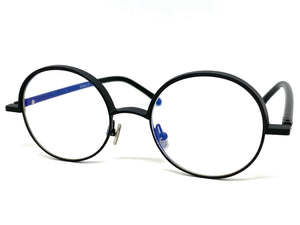 Classic Vintage Retro Style Clear Lens EYEGLASSES Round Black Frame 8143