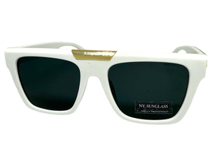 Classic Hardcore Biker Gangster Hip Hop Style SUNGLASSES White Frame Dark Lens 5467