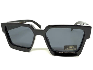 Classic Hardcore Biker Gangster Style LOCS SUNGLASSES Black Frame - Dark Lens 91209