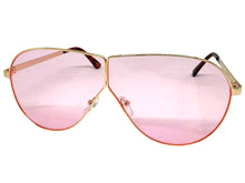 Oversized Modern Retro Shield Style SUNGLASSES Large Rose Gold Frame - Pink Lens 4617