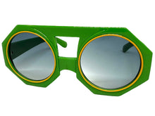 Oversized Exaggerated Vintage Retro Style SUNGLASSES Large Geometric Green Frame 1335