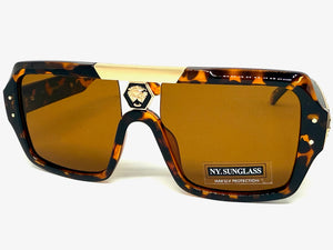 Classic Hardcore Biker Gangster Hip Hop Style SUNGLASSES Square Tortoise Frame 5468