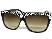 Oversized Classic Vintage Retro Style SUNGLASSES Large Black Zebra Frame 1201