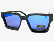 Classic Hardcore Biker Gangster Style LOCS SUNGLASSES Black Frame - Blue Lens 91209