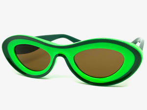 Contemporary Modern Retro Raver Party SUNGLASSES Funky Green Frame 2123