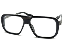 Classic Vintage Retro Hip Hop Rapper Style Clear Lens EYEGLASSES Black & Gunmetal Frame 76006