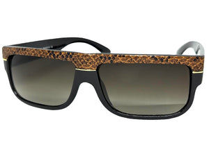 Classic Vintage Retro Hip Hop Rapper Pimp Style SUNGLASSES Thick Black Snakeskin Frame 1221