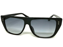 Classic Vintage Retro Style SUNGLASSES Square Black Frame - Light Gradient Tint 1876