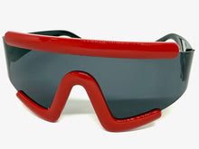 Oversized Exaggerated Modern Rerto Shield Style SUNGLASSES Large Red Frame 63290
