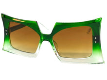 Oversized Vintage Retro Style SUNGLASSES Large Funky Green Frame 80847