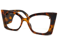 Oversized Exaggerated Retro Cat Eye Style Super Thick Leopard Lensless Eye Glasses- Frame Only NO Lens 80576