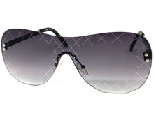 Oversized Contemporary Modern Retro Shield Style SUNGLASSES Flat Gray Lens A246