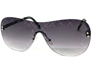 Oversized Contemporary Modern Retro Shield Style SUNGLASSES Flat Gray Lens A246
