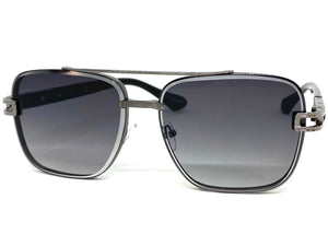 Classic Vintage Retro Aviator Style SUNGLASSES Gunmetal & Black Frame 1706