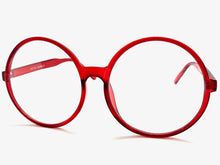 Oversized Vintage Retro Style Clear Lens EYEGLASSES X-Large Round Red Frame 1734