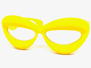 Oversized Exaggerated Retro Clear Lens EYEGLASSES Large Yellow Optical Frame - RX Capable 80555