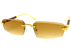 Classy Elegant Luxury Modern Style SUNGLASSES Rimless Gold Frame 5335