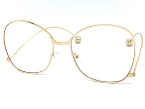 Exaggerated Vintage Retro Style Clear Lens EYEGLASSES Gold Metal Frame AB269