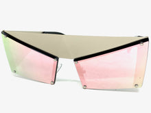 Modern Retro Futuristic Party Raver Style SUNGLASSES Unusual Silver Frame 5275