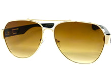 Classic Vintage Retro Aviator Style SUNGLASSES Sleek Gold & Black Frame 21037